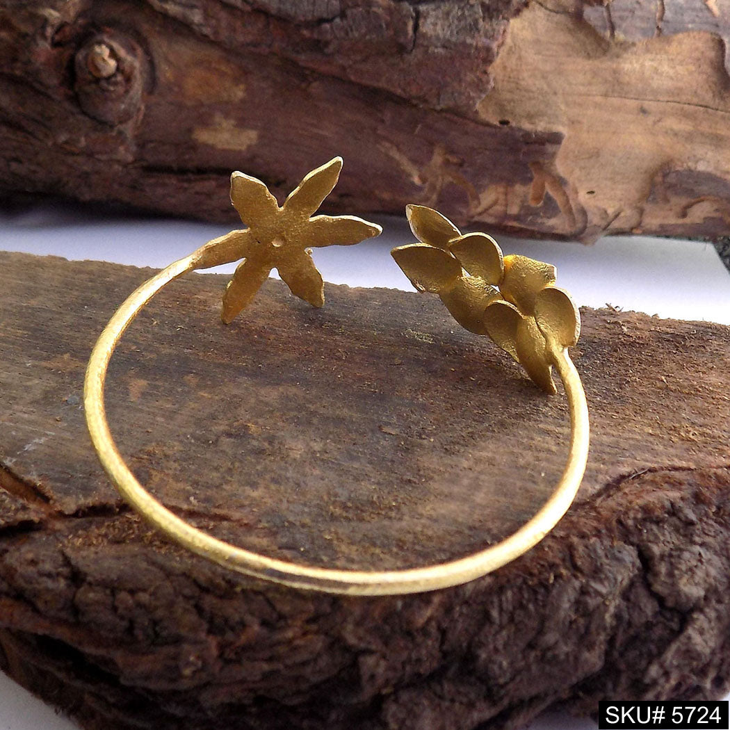 Gold Plated Flower Unique Designer Cuff SKU5724