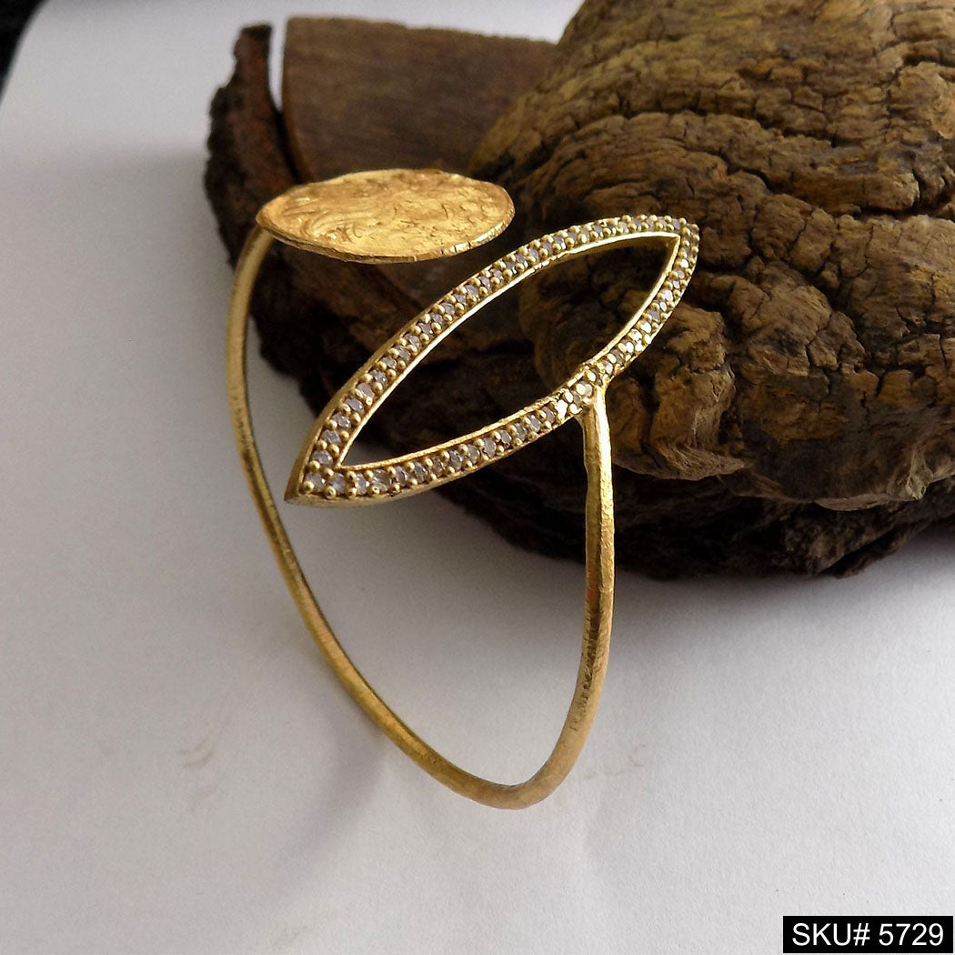 Gold Plated Unique Statement Designer  Cuff SKU5729