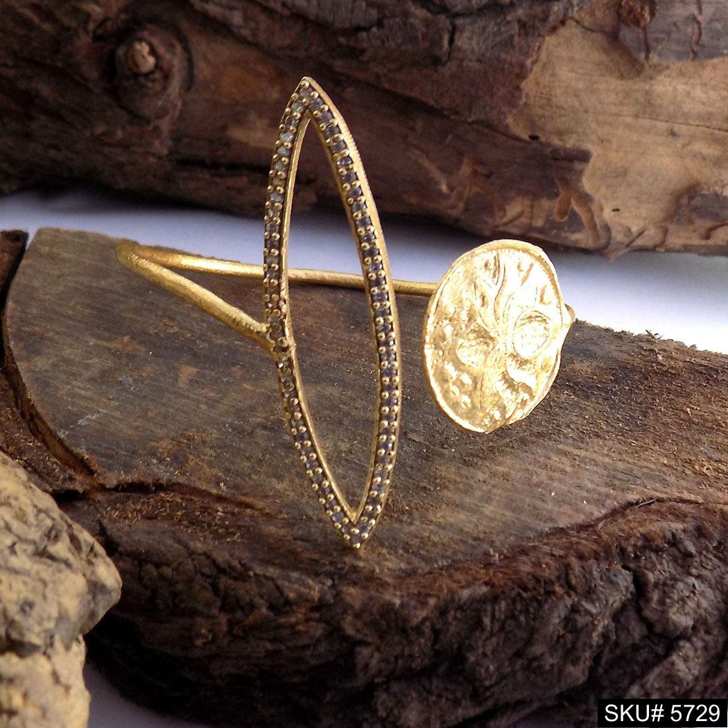 Gold Plated Unique Statement Designer  Cuff SKU5729