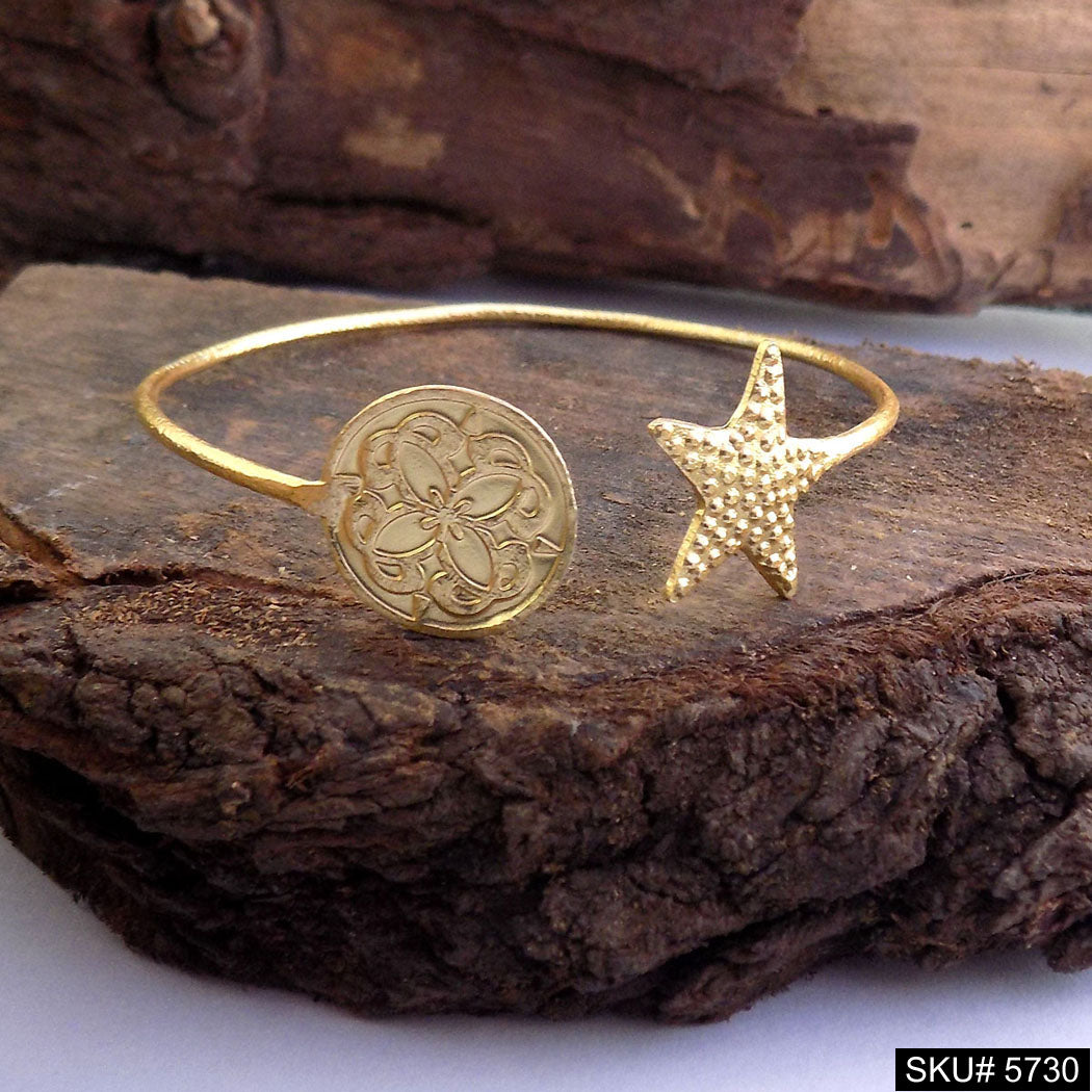 Gold Plated Unique Star Statement Designer  Cuff SKU5730