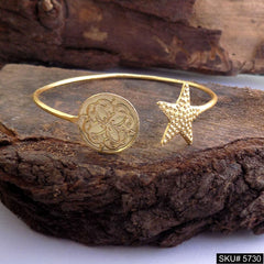 Gold Plated Unique Star Statement Designer  Cuff SKU5730