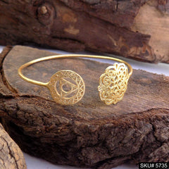 Gold Plated Unique Statement Designer  Cuff SKU5735