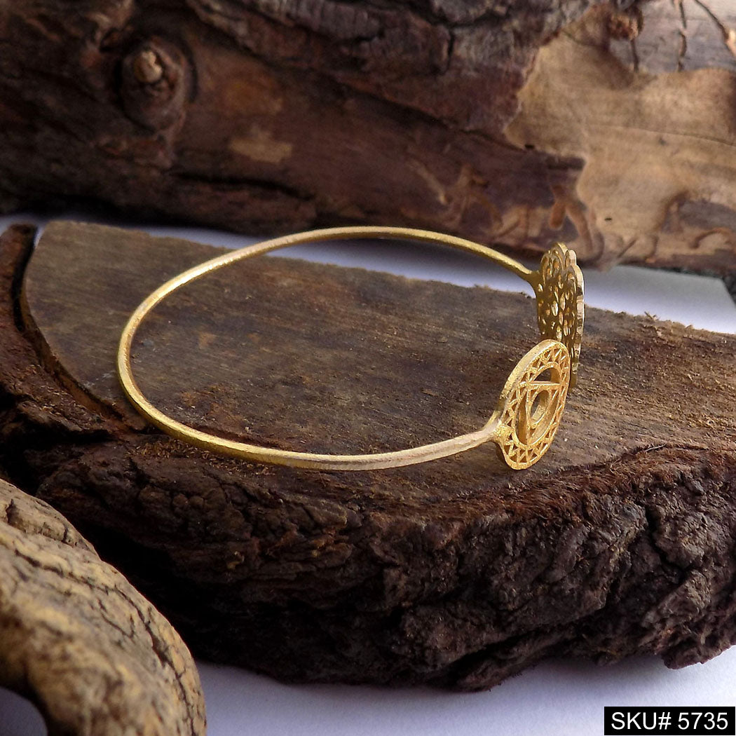 Gold Plated Unique Statement Designer  Cuff SKU5735