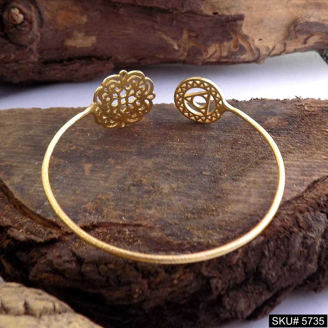 Gold Plated Unique Statement Designer  Cuff SKU5735