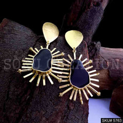 Gold plated Handmade Designer Statement Drop and Dangle Earring SKU5763