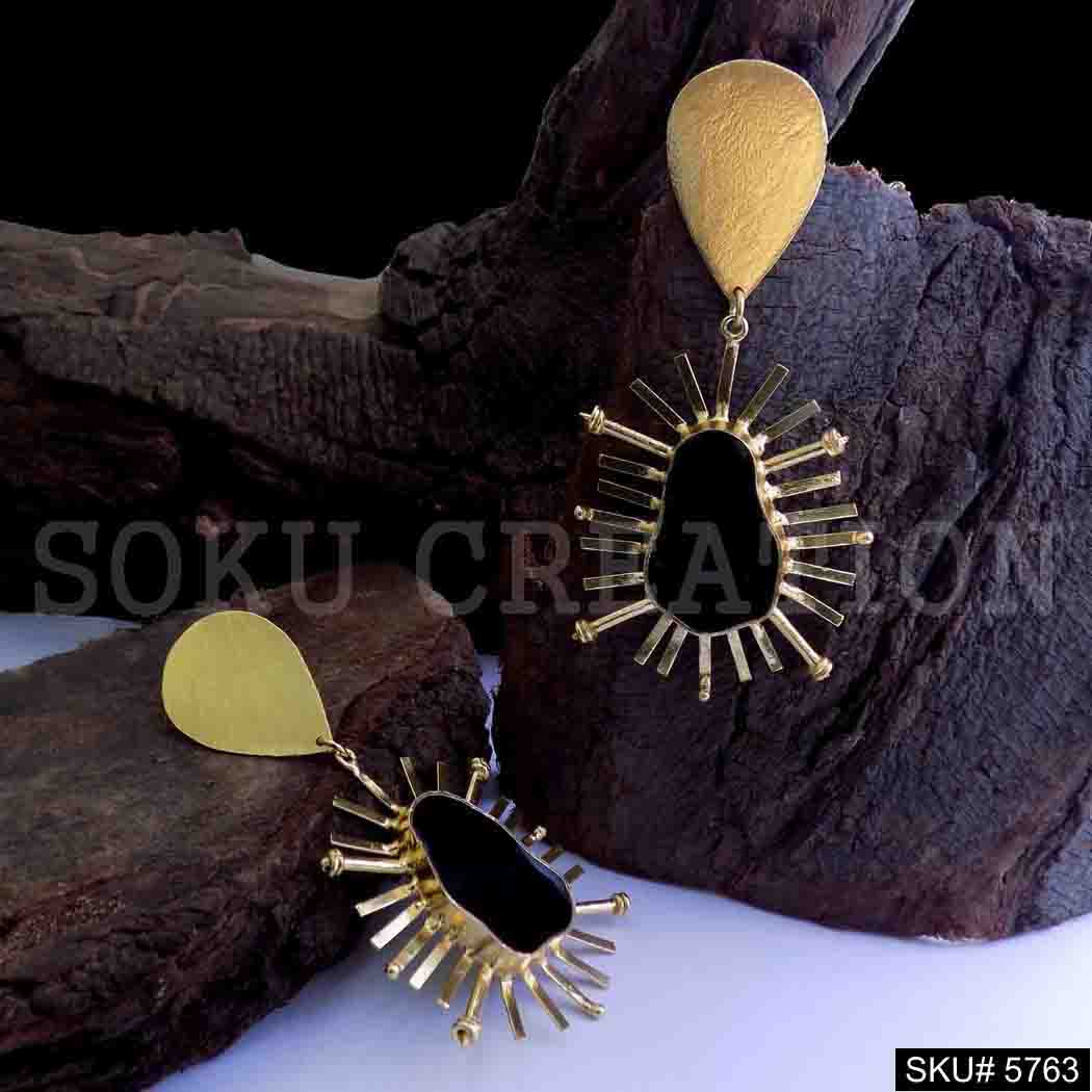 Gold plated Handmade Designer Statement Drop and Dangle Earring SKU5763