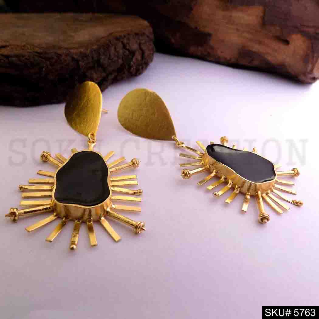Gold plated Handmade Designer Statement Drop and Dangle Earring SKU5763
