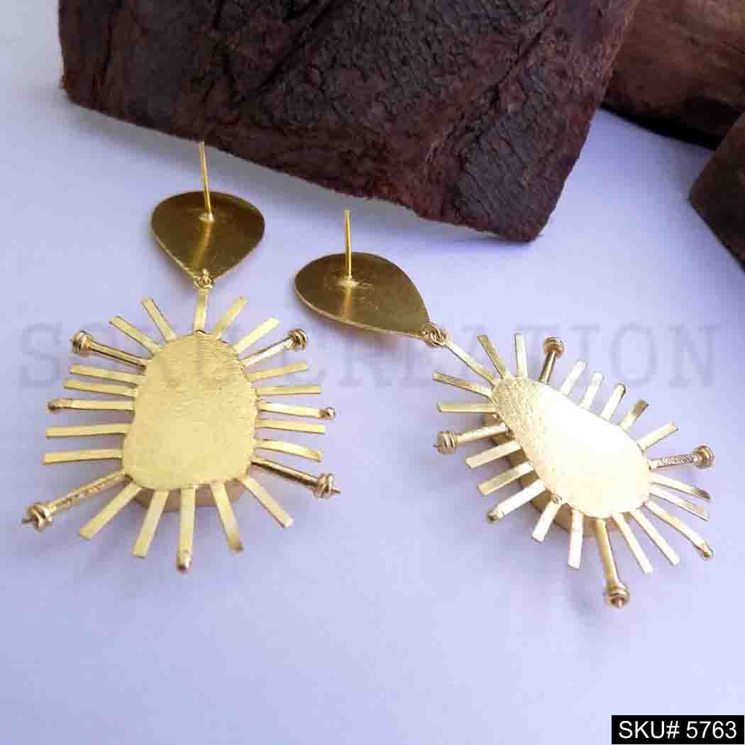 Gold plated Handmade Designer Statement Drop and Dangle Earring SKU5763