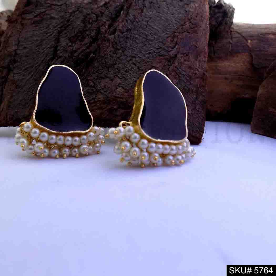 Gold plated Handmade Designer Big Stud Earring SKU5764