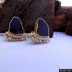 Gold plated Handmade Designer Big Stud Earring SKU5764