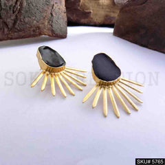 Gold plated Handmade Designer Big Stud Earring SKU5765