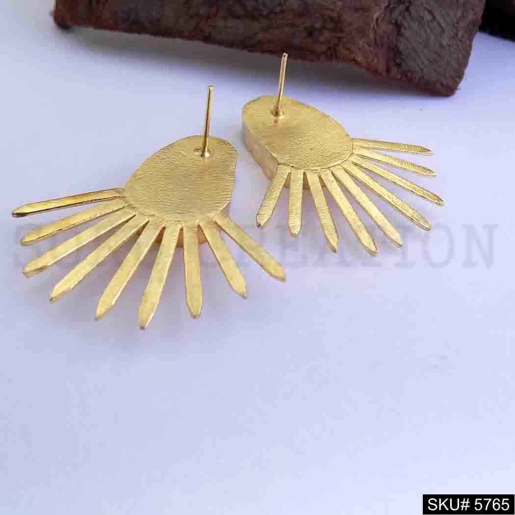 Gold plated Handmade Designer Big Stud Earring SKU5765