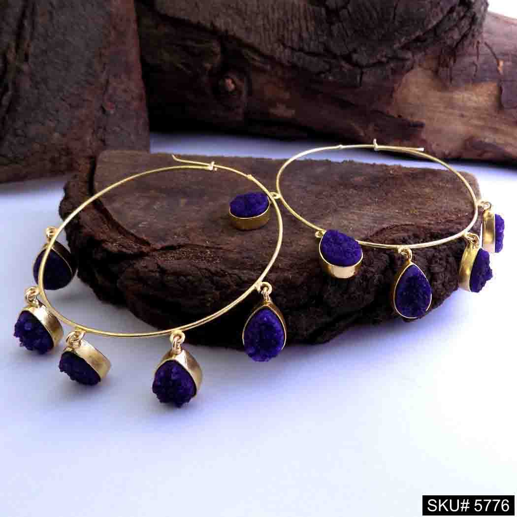 Gold plated Handmade Designer Big Hoops Earring SKU5776