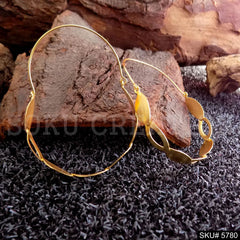 Gold plated Handmade Designer Big Hoops Earring SKU5780