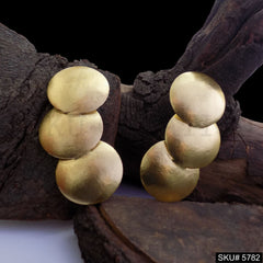 Gold plated Handmade Designer Big Stud Earring SKU5782