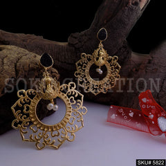 Gold plated Peacock Designer Drop and Dangle Earring SKU5822
