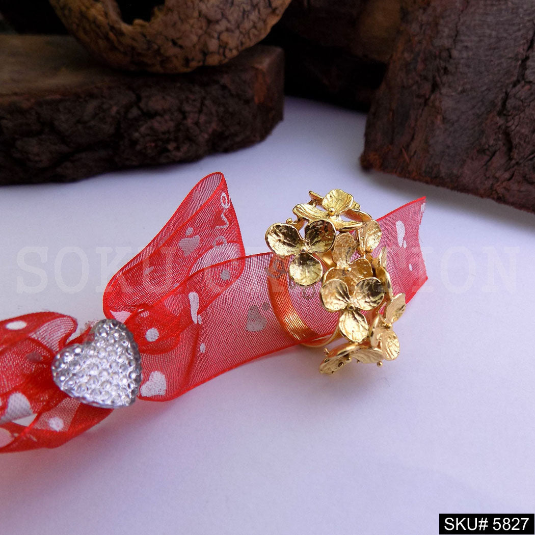Gold Plated Flower Designer Unique Ring SKU5827