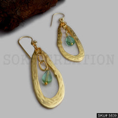 Gold plated Handmade Designer Drop Style Ear Wire Earring SKU5839