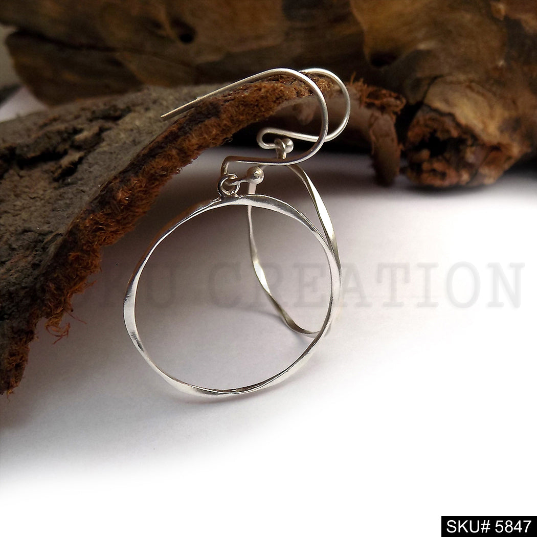 Silver plated Handmade Designer Rounded Ear Wire Earring SKU5847