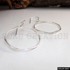 Silver plated Handmade Designer Rounded Ear Wire Earring SKU5847