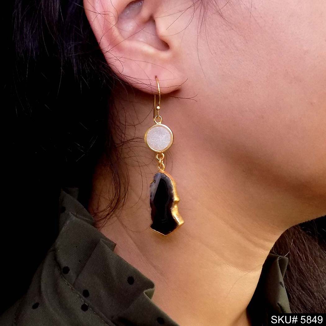 Gold plated Handmade Designer Ear Wire Earring SKU5849
