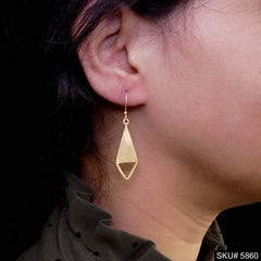 Gold plated Handmade Necktie style Ear Wire Earring SKU5860