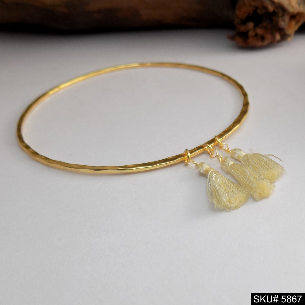 Gold Plated Unique Designer Tussle Bangle SKU5867