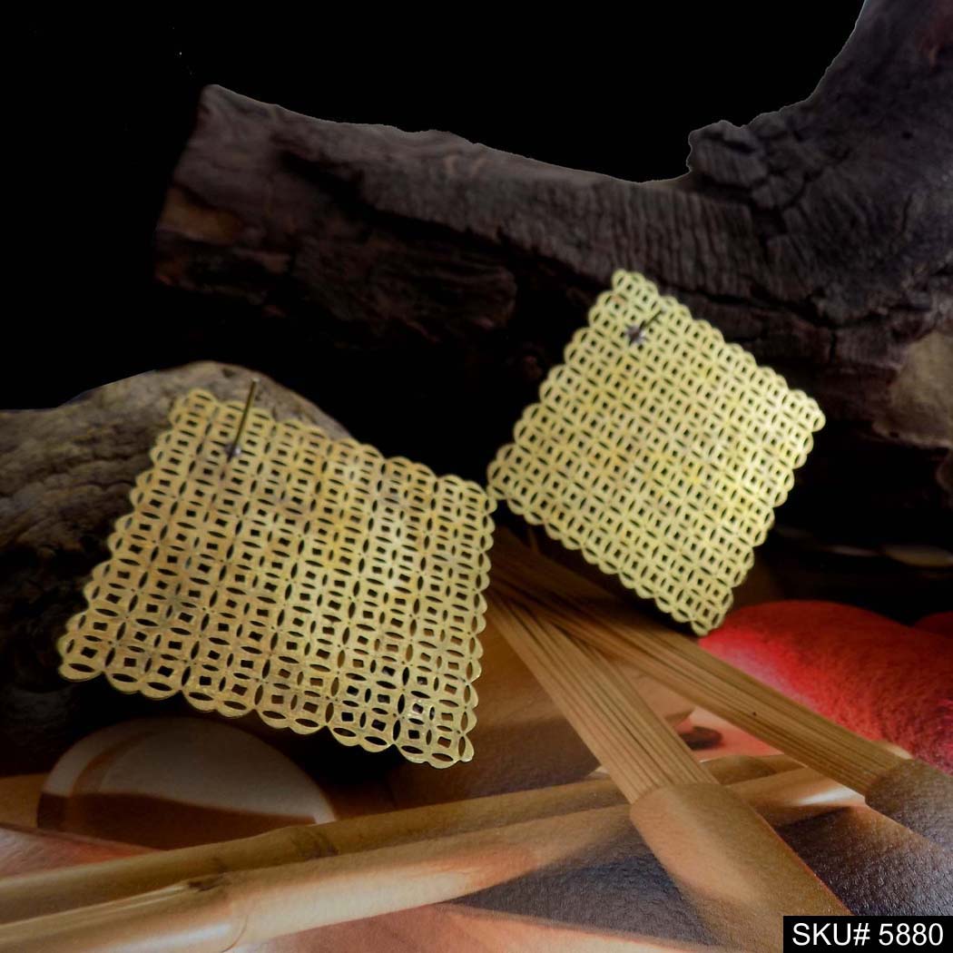 Gold plated Handmade Big Stud Earring SKU5880