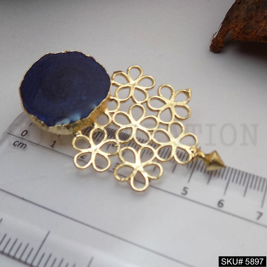 Gold plated Big Stud Designer Earring SKU5897