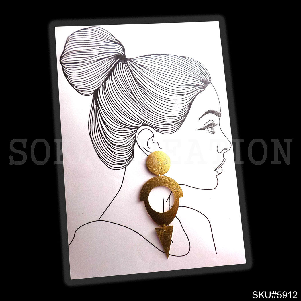Gold plated Designer Statement Drop and Dangle Earring SKU5912
