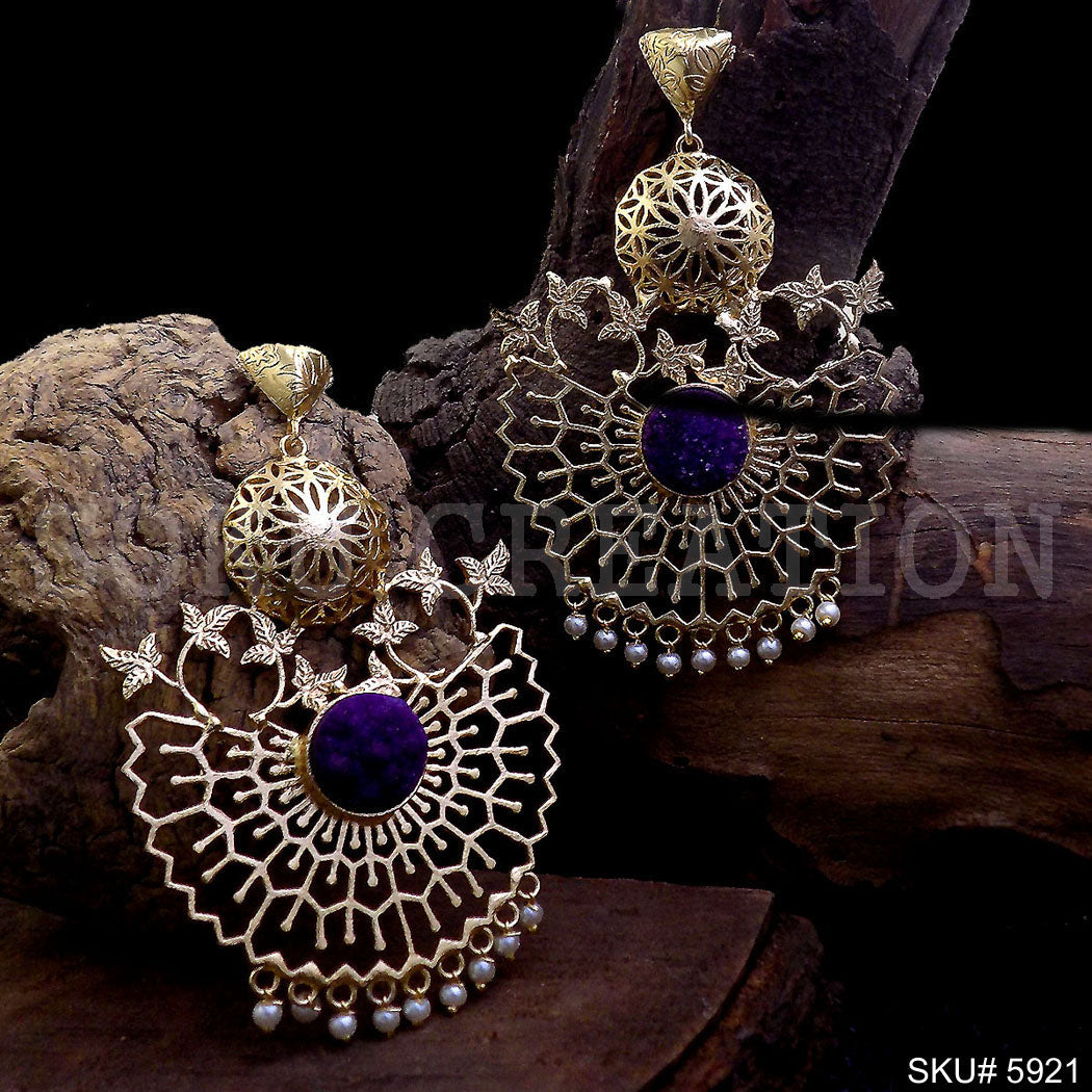 Gold plated Designer Statement Drop and Dangle Earring SKU5921