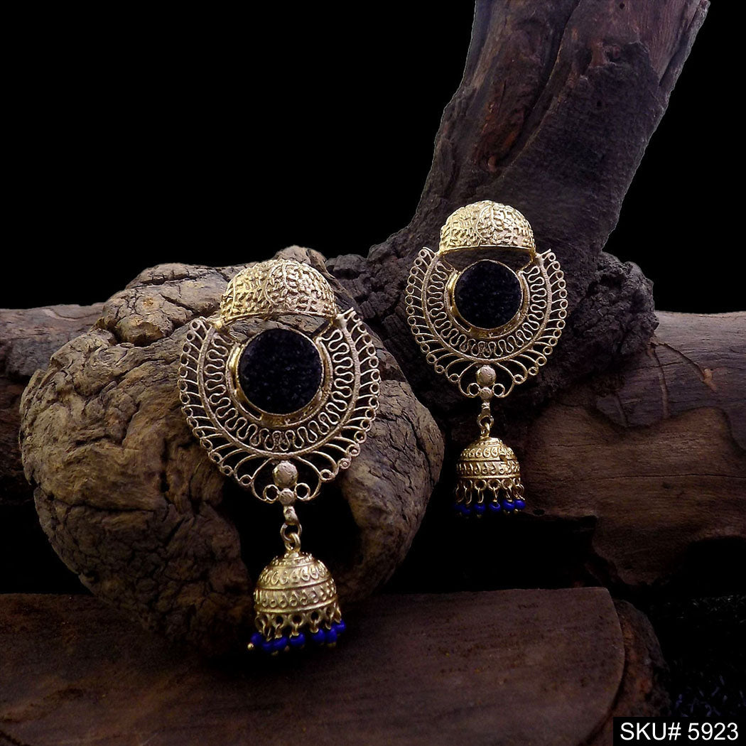 Gold plated Designer Statement Drop and Dangle Jhumki Earring SKU5923