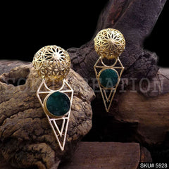 Gold plated Designer Big Stud Earring SKU5928
