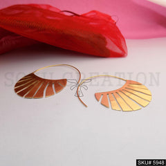 Gold plated Designer Statement  Big Hoops Earring SKU5948