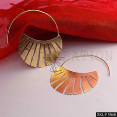 Gold plated Designer Statement  Big Hoops Earring SKU5948