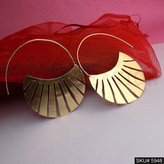 Gold plated Designer Statement  Big Hoops Earring SKU5948