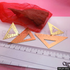 Gold plated Designer Hammered Statement Drop and Dangle Earring SKU5952