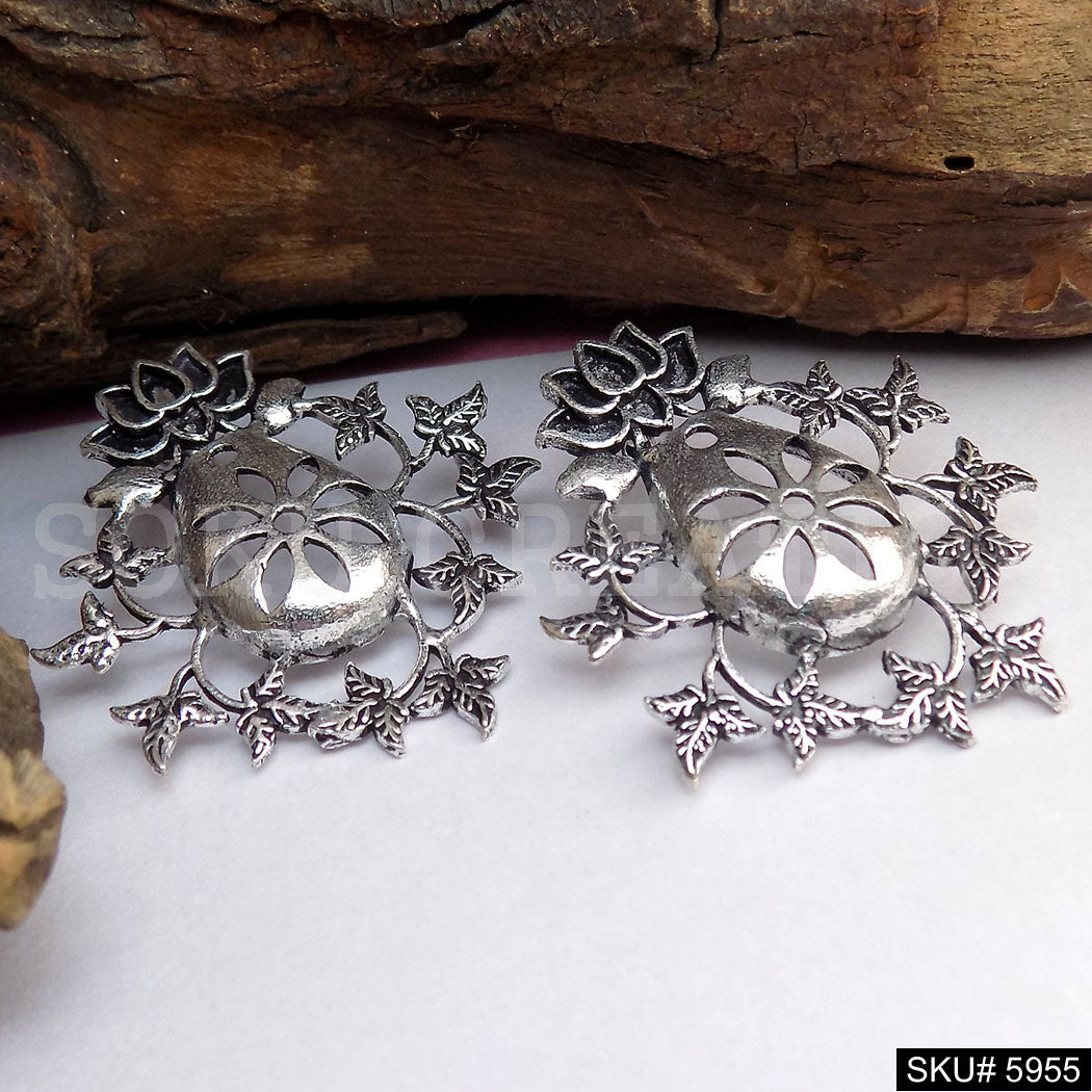 Silver plated Designer Big Stud Earring SKU5955