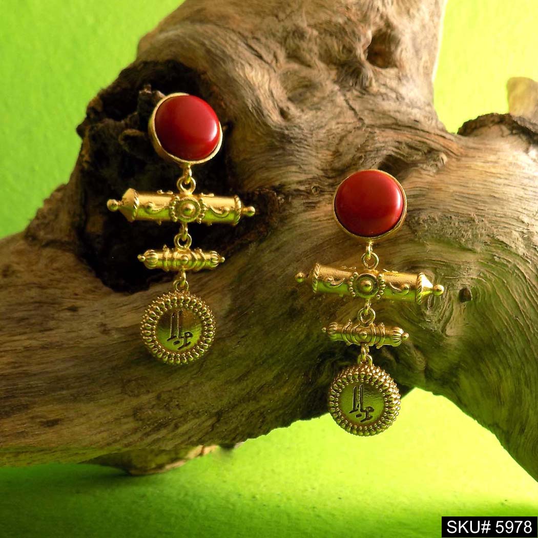 Gold plated Designer Handmade Drop and Dangle Earring SKU5978