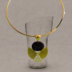 Gold plated Unique Designer Choker With A Big Statement Pendent  SKU5996