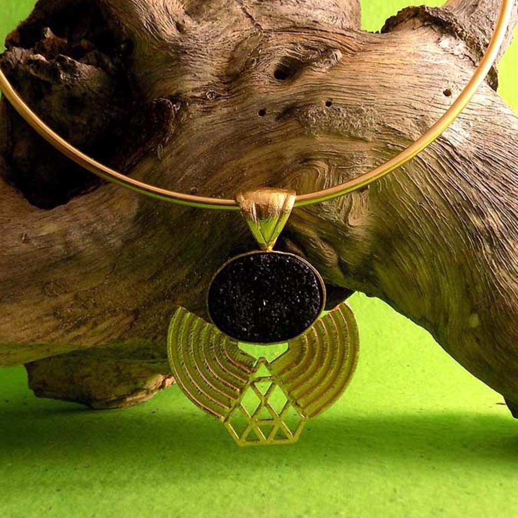 Gold plated Unique Designer Choker With A Big Statement Pendent  SKU5996