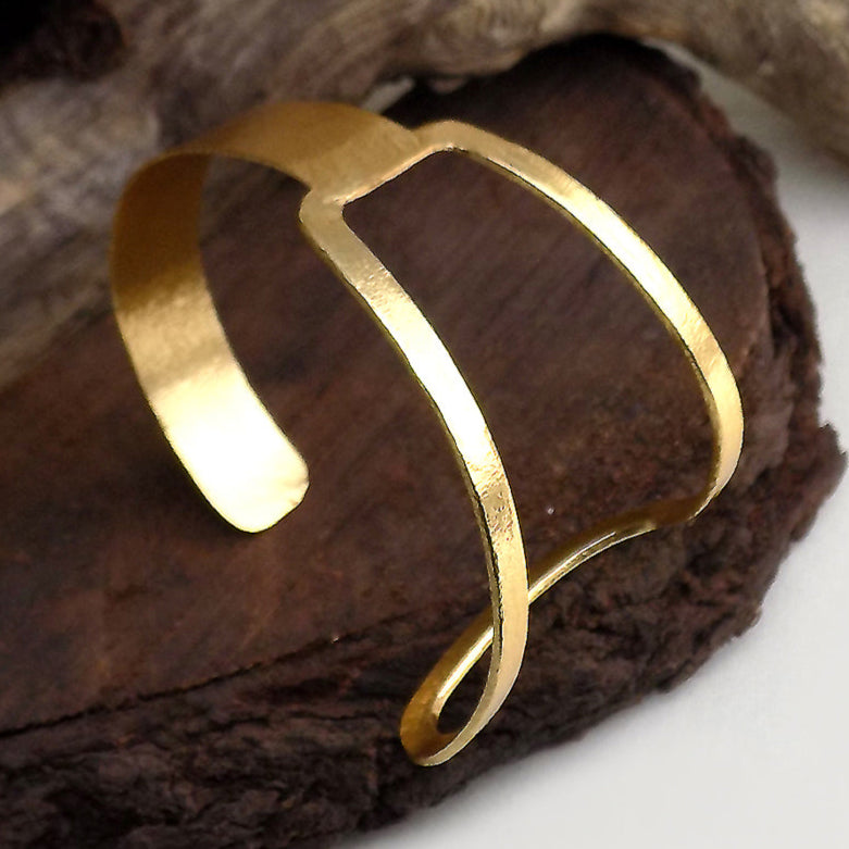 Gold Plated Unique Statement Designer Cuff SKU6003
