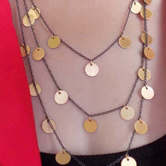 Black Plated Chain Unique Multi Layer Chain Necklace SKU6016