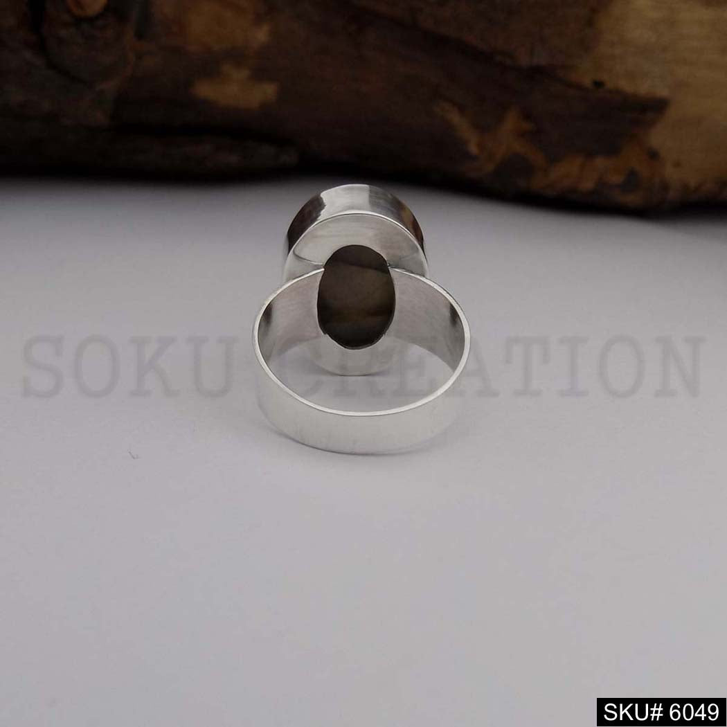 Silver Plated Labradorite Stone Designer Ring SKU6049