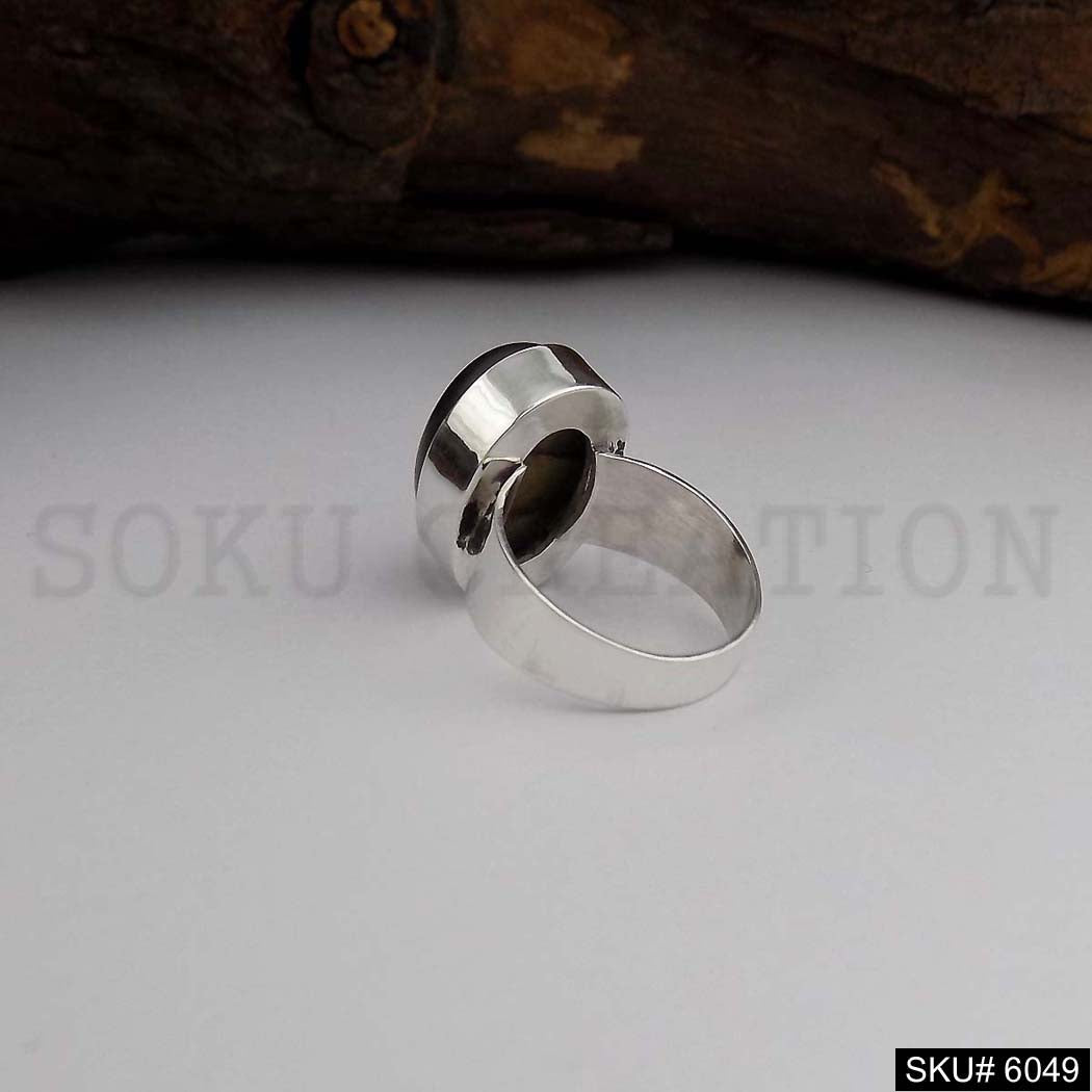 Silver Plated Labradorite Stone Designer Ring SKU6049