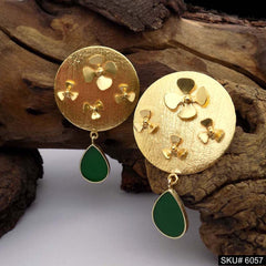 Gold plated Handmade Design Big Stud Earring SKU6057