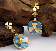 Gold plated Handmade Design Flower Drop and Dangle Earring SKU6059