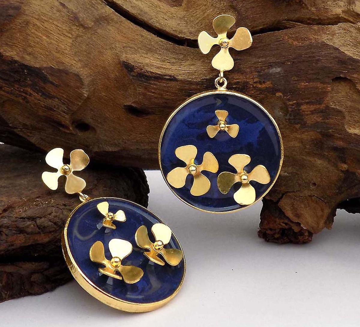 Gold plated Handmade Design Flower Drop and Dangle Earring SKU6060