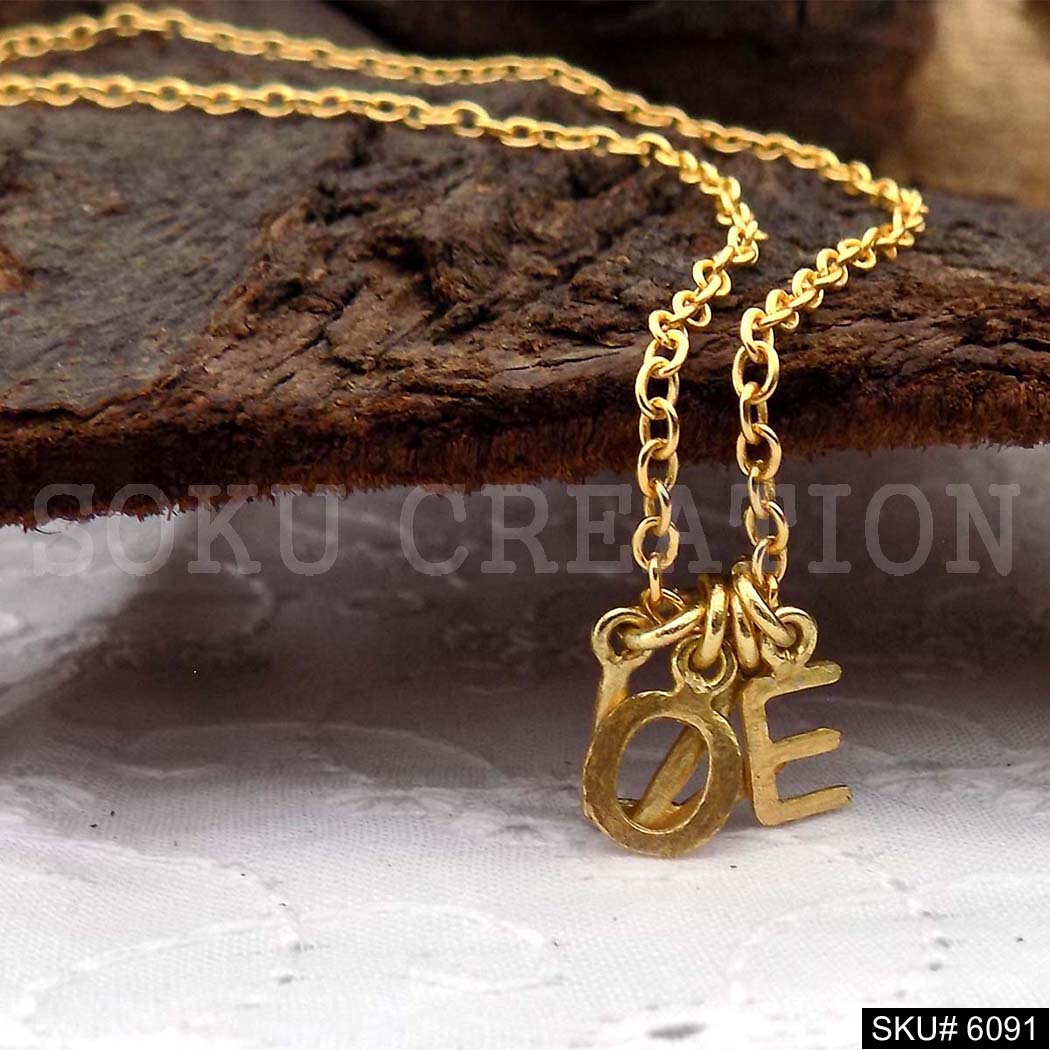 Gold Plated Personalized Letters Charm With Chain SKU6091