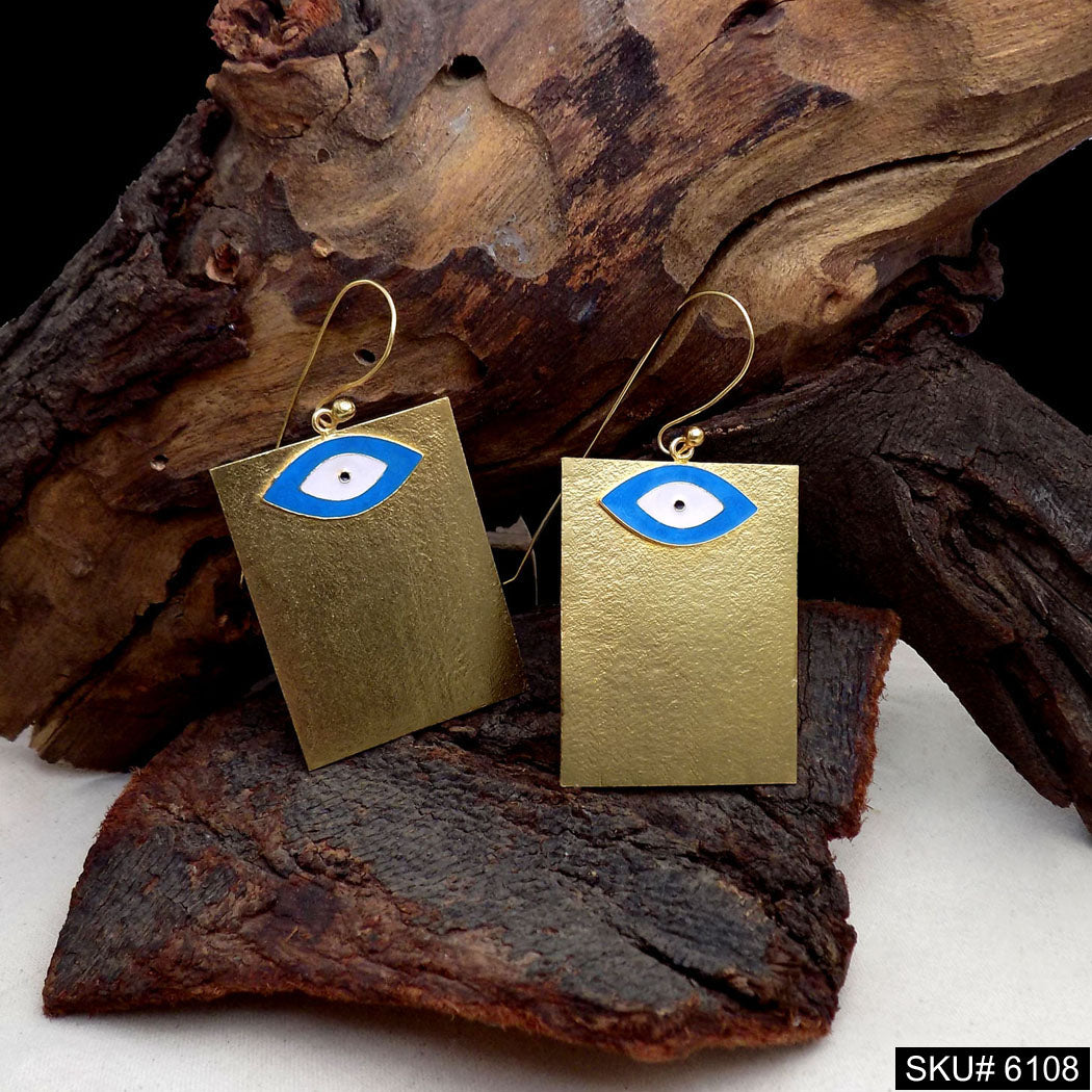 Evil Eye Wire Earrings